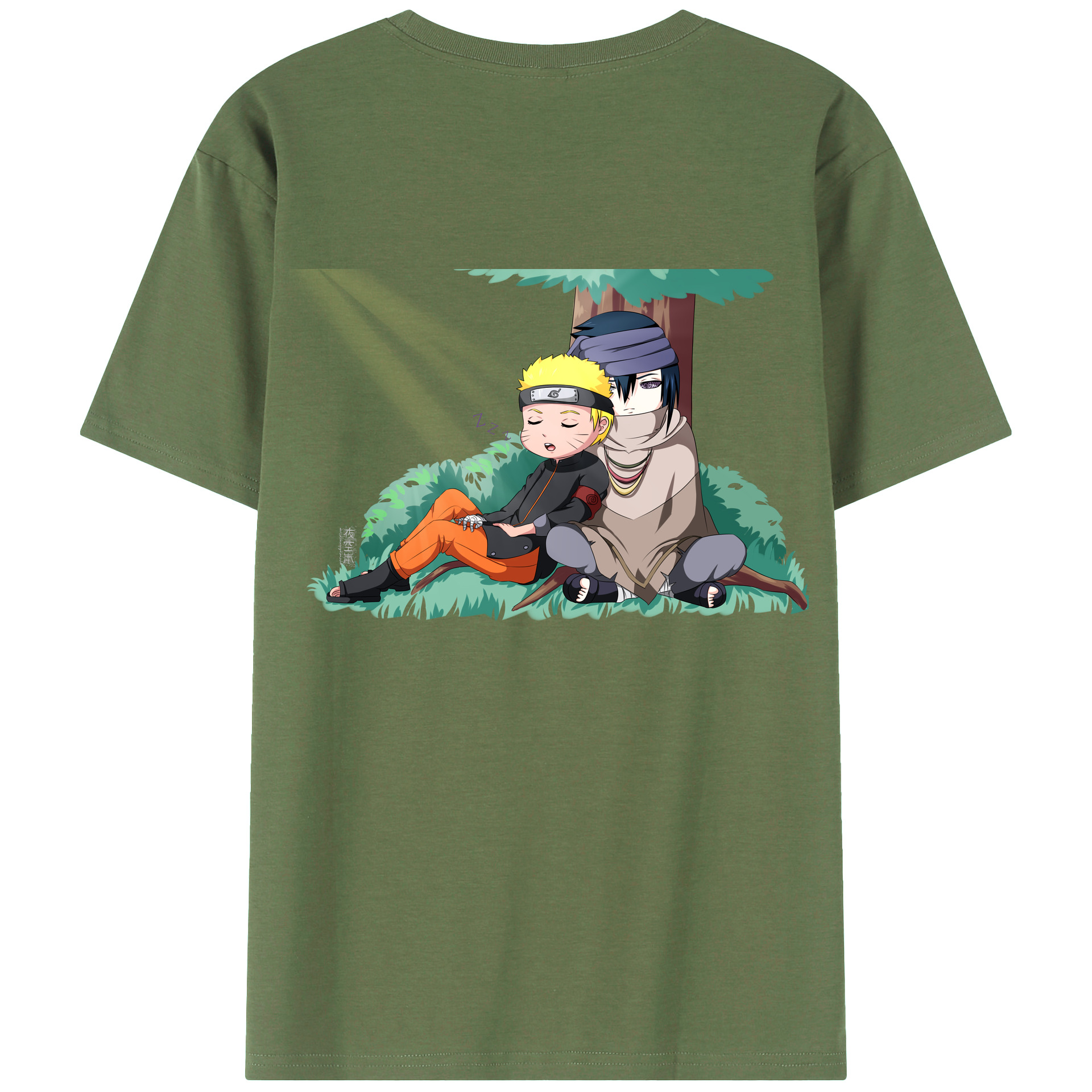 （画像用） NARUTO -ナルト- うずまき ナルト Uzumaki Naruto 綿100％ メンズ半袖Tシャツ（バックプリント） 通気性